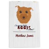 Baby Boy Dog Maroon Baby shower Medium Cadeauzakje (Voorkant)