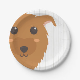 Baby Boy Dog Maroon Baby shower Paper Bord