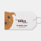 Baby Boy Dog Maroon Cadeaulabel (Voorkant (Horizontaal))