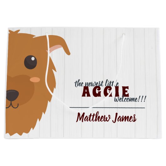 Baby Boy Dog Maroon Groot Cadeauzakje (Voorkant)