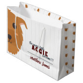 Baby Boy Dog Maroon Groot Cadeauzakje (Voorkant Gekanteld)