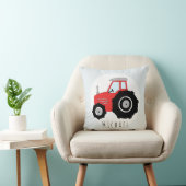 Baby Boy Doodle Red Tractor met de naam Nursery Kussen (Stoel)