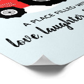 Baby Boy Doodle Rode Landbouwtrekker en Naam Babyk Poster (Hoek)