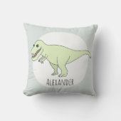 Baby Boy Doodle T-Rex Dinosaur met de naam Nursery Kussen (Voorkant)