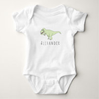 Baby Boy Doodle T-Rex Dinosaur met naam
