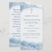 Baby boy doop Blauwe bladwijzer (Voorkant / Achterkant)