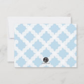 Baby Boy Doop Doop Blauw Wit Dank U Bedankkaart (Achterkant)