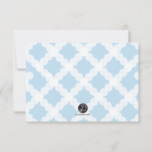 Baby Boy Doop Doop Blauw Wit Dank U Bedankkaart (Achterkant)