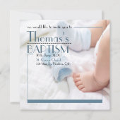 Baby Boy Doop Overlay Uitnodiging (Voorkant)