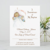 Baby Boy Doopsel Certificaat Feestdagenkaart (Staand voorkant)