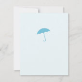 Baby Boy Douche Blauwe Paraplu Uitnodiging (Achterkant)