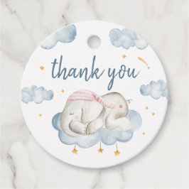 Baby Boy Douche Favor Tags - Olifant Bedankjes Labels