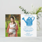 Baby Boy Douche Foto Watering Can Kaart (Staand voorkant)