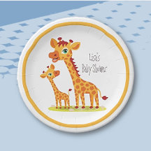 Baby Boy Douche Giraffe Papier partij Bord