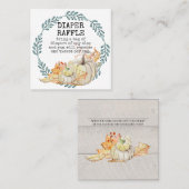 Baby Boy Douche Luier Raffle Witte Pompoen Bladere Vierkante Visitekaartje (Voorkant / Achterkant)