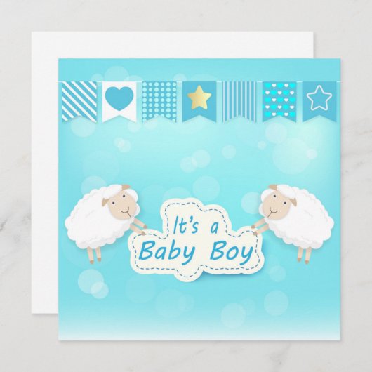 Baby boy douche met Sheep (Voorkant / Achterkant)