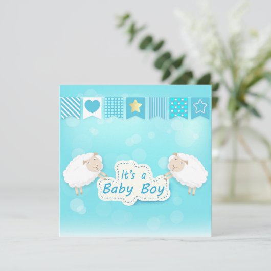 Baby boy douche met Sheep (Staand voorkant)