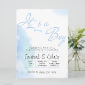 Baby BOY douche, modern lijst Kaart (Staand voorkant)