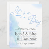 Baby BOY douche, modern lijst Kaart (Voorkant / Achterkant)