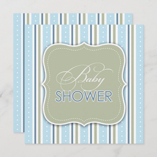 Baby Boy Douche Platte uitnodiging (Voorkant / Achterkant)
