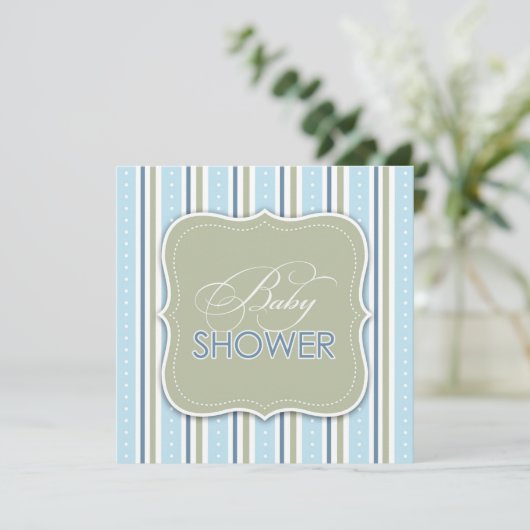Baby Boy Douche Platte uitnodiging (Staand voorkant)