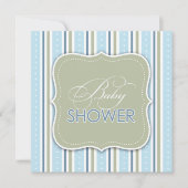 Baby Boy Douche Platte uitnodiging (Voorkant)