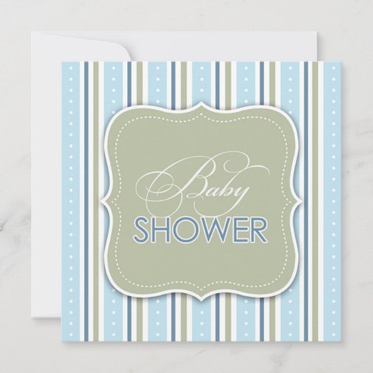 Baby Boy Douche Platte uitnodiging (Voorkant)