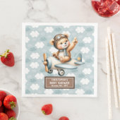 Baby Boy Douche Servetten Teddy Bear Pilot Ontwerp (Insitu)