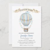 Baby Boy Douche Uitnodiging - Hete Luchtballon (Voorkant)