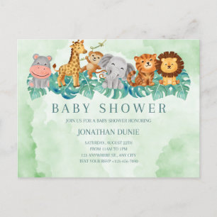 Baby Boy Douche Uitnodiging Leuke Dieren