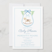 Baby Boy Douche Uitnodiging met Crest (Voorkant)