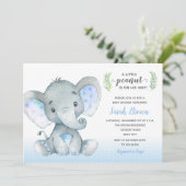 Baby Boy Douche Uitnodigingen (Olifant Polka Dot) (Staand voorkant)