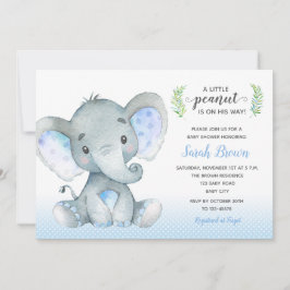 Baby Boy Douche Uitnodigingen (Olifant Polka Dot)