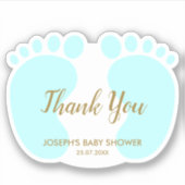 Baby Boy-douchefeest wil je bedanken Sticker (Voorkant)