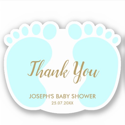 Baby Boy-douchefeest wil je bedanken Sticker (Voorkant)