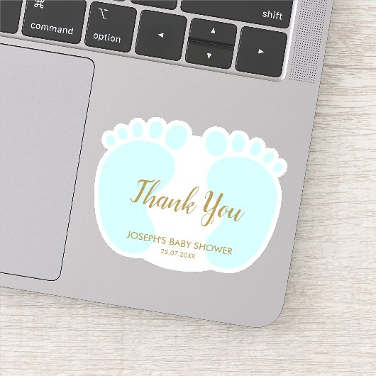 Baby Boy-douchefeest wil je bedanken Sticker (Detail)