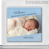 Baby Boy Dusty Blue Sparking Photo Magnet