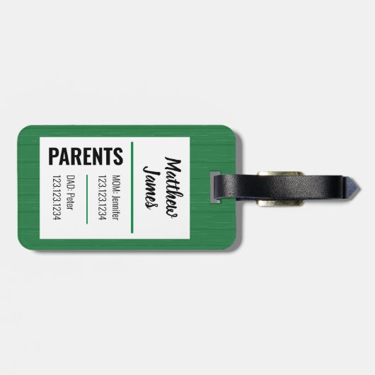 Baby Boy Eagle Green Bag Label Bagagelabel (Achterkant horizontaal)