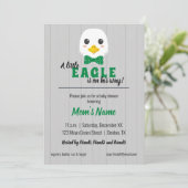 Baby Boy Eagle Groen Baby shower Uitnodiging (Staand voorkant)