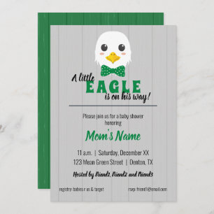 Baby Boy Eagle Groen Baby shower Uitnodiging