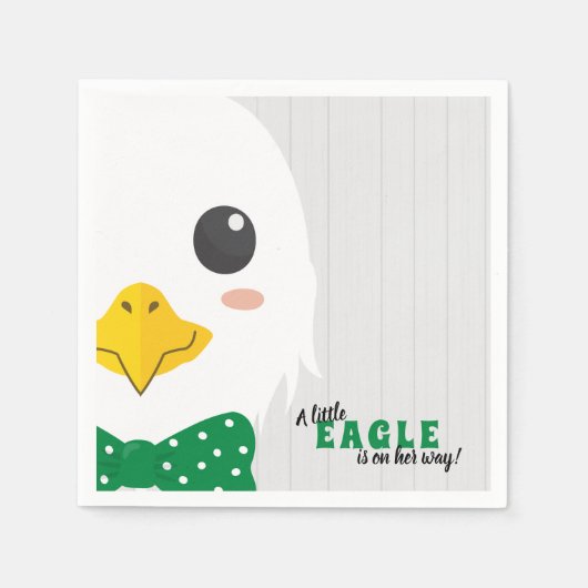 Baby Boy Eagle Groene Baby showers servetten (Voorkant)