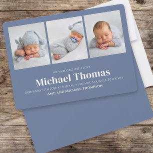 Baby Boy Eenvoudige Fotocollage Blauw