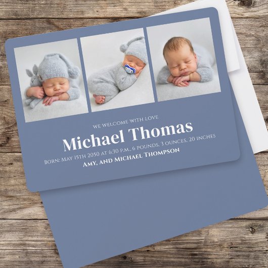 Baby Boy Eenvoudige Fotocollage Blauw