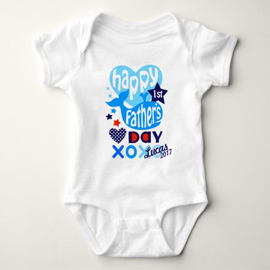 Baby Boy Eerste Vaders Dag Walvis Shirt (Voorkant)