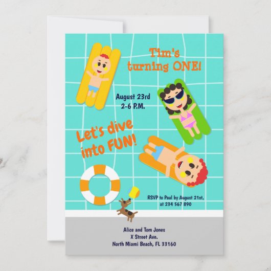 Baby boy eerste verjaardagsfeestje kaart (Voorkant)