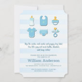 Baby Boy Elements Douche Uitnodiging (Voorkant)