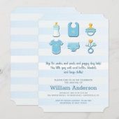 Baby Boy Elements Douche Uitnodiging (Voorkant / Achterkant)