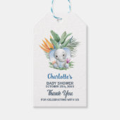 Baby Boy Elephant Baby shower Bedankt Cadeaulabel (Voorkant)