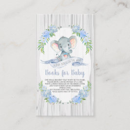 Baby Boy Elephant Baby shower brengt Boek mee Informatiekaartje
