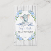 Baby Boy Elephant Baby shower Diaper Raffle Informatiekaartje (Voorkant)